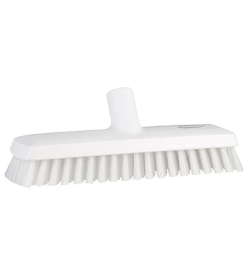 Vikan® Waterfed Deck Scrub Brush, Color-Coded, 2.95"W x 10.9"L, Stiff Polyester Bristles, Polypropylene Block, 1 Each
