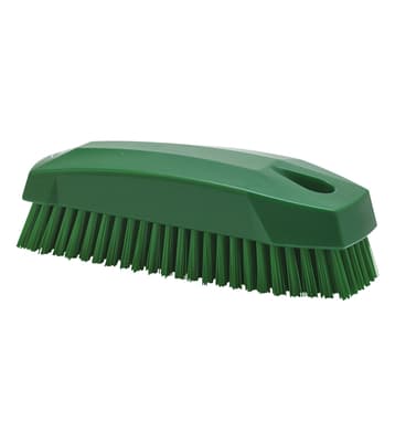 Vikan® Nail Brush, Color-Coded, 2"W x 5.1"L, Stiff Polyester Bristles, Polypropylene Block, 1 Each