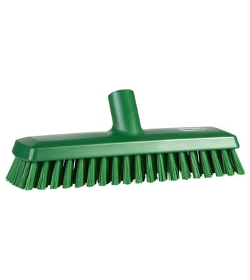 Vikan® Waterfed Deck Scrub Brush, Color-Coded, 2.95"W x 10.9"L, Stiff Polyester Bristles, Polypropylene Block, 1 Each