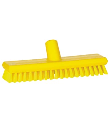 Vikan® Deck Scrub Brush, Color-Coded, 3"W x 10.6"L, Extra-Stiff Polyester Bristles, Polypropylene Block, 1 Each