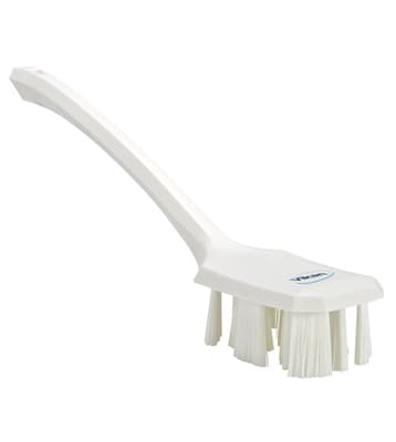 Vikan® UST Long Handle Hand Brush, Color-Coded, 2.8"W x 15.6"L, Stiff Polyester Bristles, Polypropylene Block, 1 Each