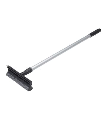 Vikan® Windshield Sponge/Squeegee with Telescopic Handle, Black, 8"W, Rubber Blade, 1 Each