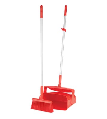 Vikan® Lobby Dustpan & Broom Set, Color-Coded, 1 Each