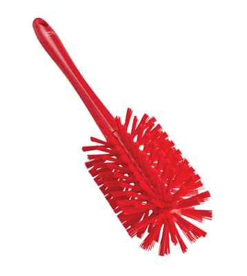 Vikan® Bottle Brush, Color-Coded, 3.5" Dia x 16.9"L, Stiff Polyester Bristles, Polypropylene Block, 1 Each