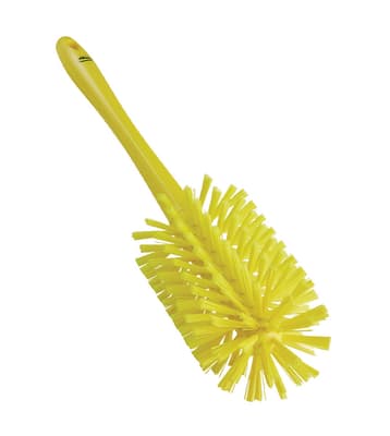Vikan® Bottle Brush, Color-Coded, 3.5" Dia x 16.9"L, Stiff Polyester Bristles, Polypropylene Block, 1 Each