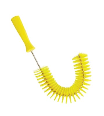 Vikan® Hook Brush, Color-Coded, 2.2" Dia x 7.9"W x 14.2" OAL, Medium Polyester Bristles, Polypropylene Block, 1 Each