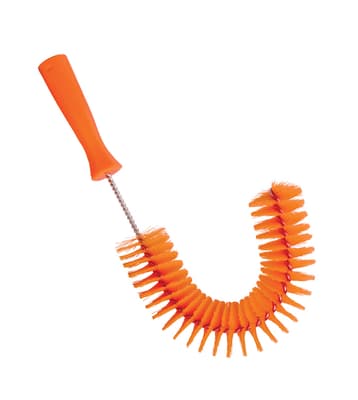 Vikan® Hook Brush, Color-Coded, 2.2" Dia x 7.9"W x 14.2" OAL, Medium Polyester Bristles, Polypropylene Block, 1 Each