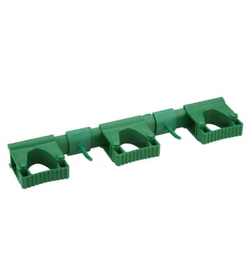 Vikan® Complete Hygienic Wall Bracket System, Color-Coded, 16.5"L x 3.4"W x 1.9"H, Polypropylene, Holds up to 10 Tools, 1 Each