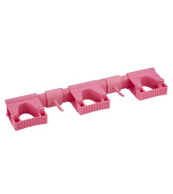 Vikan® Complete Hygienic Wall Bracket System, Color-Coded, 16.5"L x 3.4"W x 1.9"H, Polypropylene, Holds up to 10 Tools, 1 Each