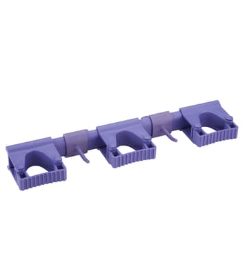 Vikan® Complete Hygienic Wall Bracket System, Color-Coded, 16.5"L x 3.4"W x 1.9"H, Polypropylene, Holds up to 10 Tools, 1 Each