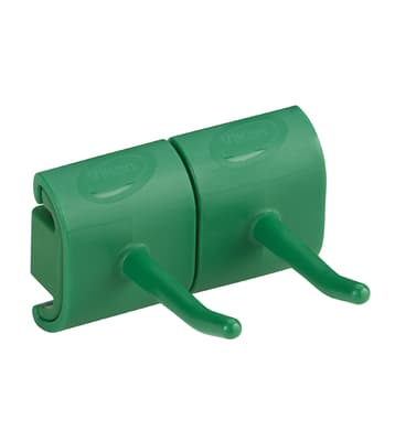 Vikan® Double Hook for Hygienic Wall Bracket, Color-Coded, 3.2"L x 3.1"W x 1.9"H, Polypropylene, Holds 2 Tools, 1 Each