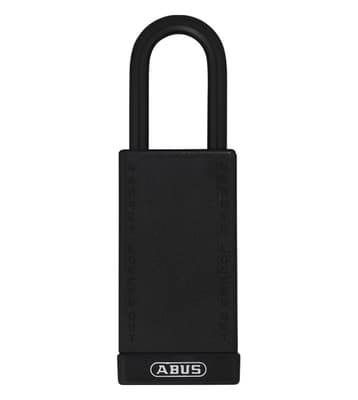 ABUS Plastic Covered Aluminum Core Padlock, Keyed Different, Color-Coded, 3" Body, 1/4" Dia x 1/5" Shackle, 1 Each
