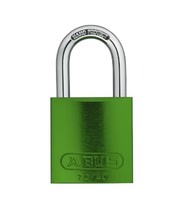 ABUS Aluminum Padlock, Keyed Different, Color-Coded, 2" Body, 1/4" Dia Shackle, 1 Each