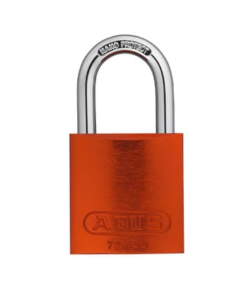 ABUS Aluminum Padlock, Keyed Different, Color-Coded, 2" Body, 1/4" Dia Shackle, 1 Each