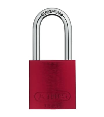 ABUS Aluminum Padlock, Keyed Different, Color-Coded, 2" Body, 1/4" Dia Shackle, 1 Each
