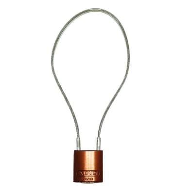 ABUS Cable Padlock, Aluminum Body, Keyed Alike, Color-Coded, 1.5" Body, 3/16" Dia Cable, 1 Each