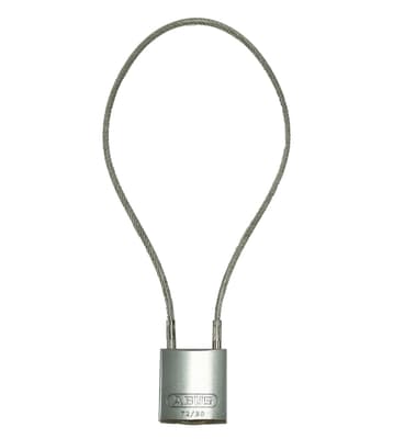 ABUS Cable Padlock, Aluminum Body, Keyed Alike, Color-Coded, 1.5" Body, 3/16" Dia Cable, 1 Each