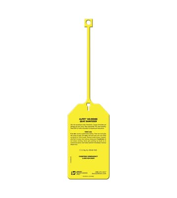 Alpet® No-Rinse Quat Sanitizer Secondary Container Label