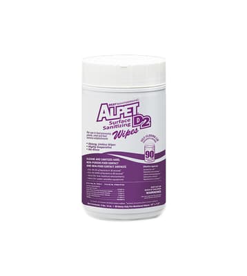 Alpet® D2 Surface Sanitizing Wipes with Canister, 10" x 7.5" Sheets, 6 Cans/Case