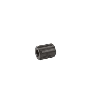 1/2" Straight Pipe Coupling, Female NPT x Femle NPT, Polypropylene, Black, Schedule 80, 2" OAL