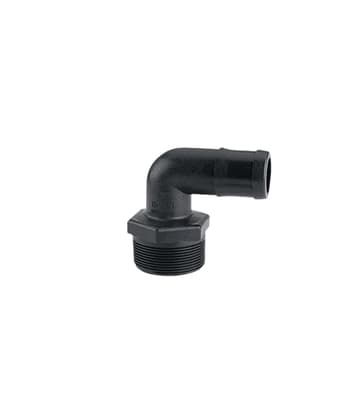 Polypropylene Hose Barb Adapter With 90° Elbow
