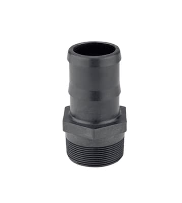 Heavy-Duty Straight Hose Barb Adapter with NPT Threads, Polypropylene, Schedule 80, 1 Each