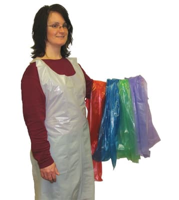 Economy Disposable Polyethylene Aprons, Color-Coded, 1 Mil