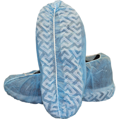 Disposable Shoe Covers, Blue, Polypropylene, Skid-Resistant, 150 Pair/Case