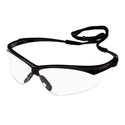 Jackson Safety* V30 Nemesis* Safety Glasses, Anti-Fog Coating, Half Frame, Black Frame, 1 Pair