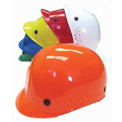 MSA Bump Cap with Front Brim & Plastic Suspension, Color-Coded, HDPE, 1 Each