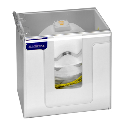 RACK'EM™ Dust Mask Dispenser, 1 Compartment, White Heavy-Duty Plastic, 6-1/4"W x 5-1/2"D x 8-1/4"H