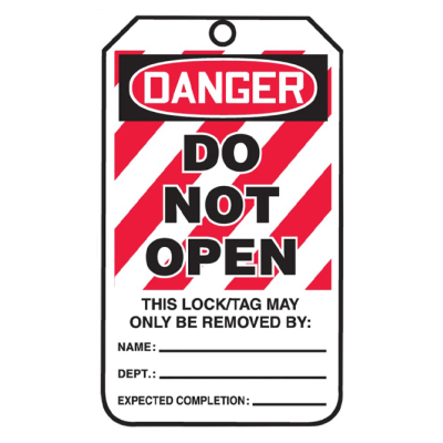 Danger Do Not Open Lockout Tag
