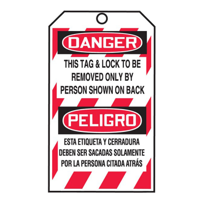 Bilingual "Danger" Lockout Tags-By-The-Roll