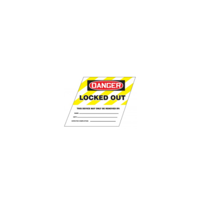 "Danger - Locked Out" Ball Valve Lockout Label