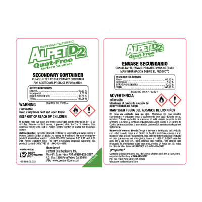 Alpet® D2 Quat-Free Secondary Label