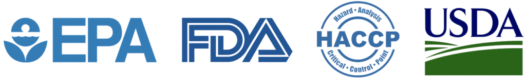 EPA, FDA, HACCP, USDA Logos