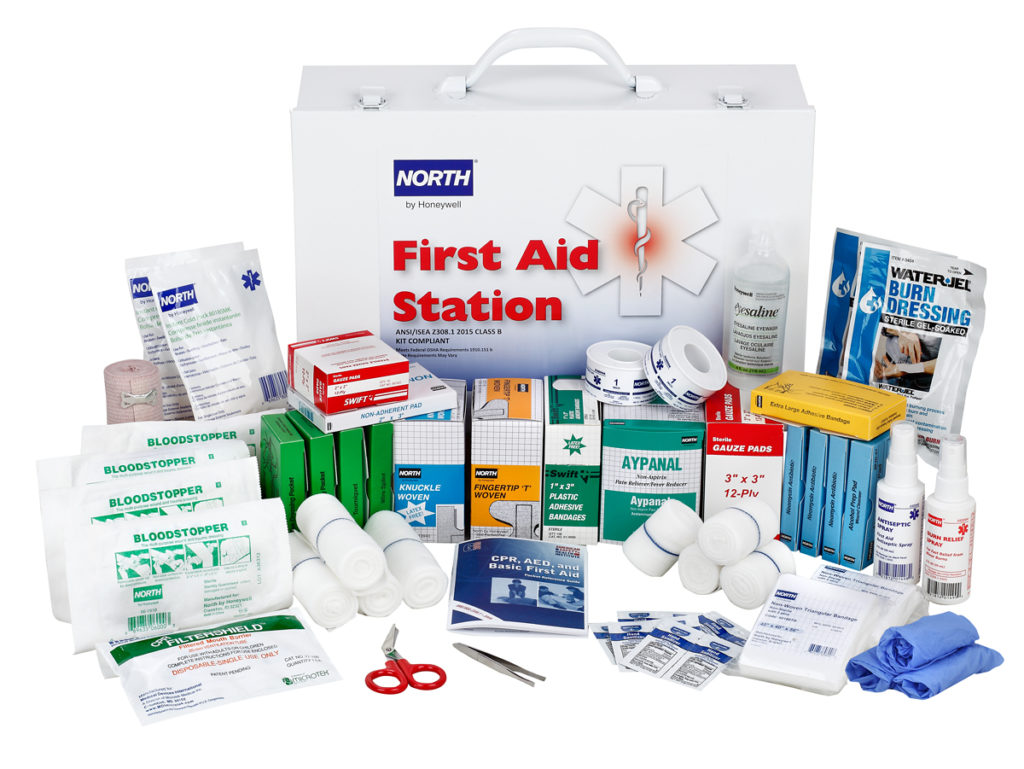 First aid kit with supplies