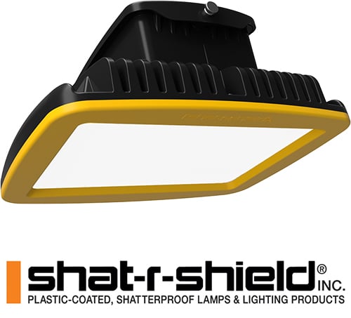 LED light with Shat-R-Shield logo