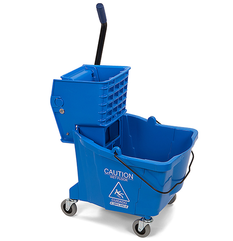 Blue mop bucket
