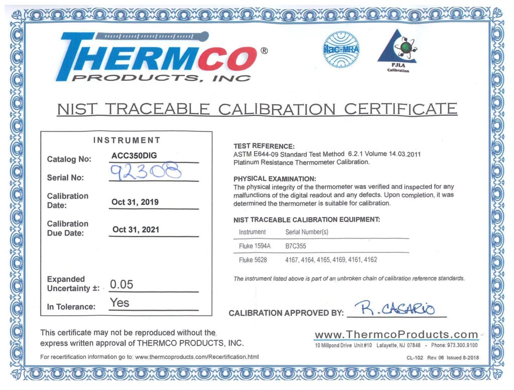 NIST Traceable Calibration Certificate Certificate Of, 60% OFF